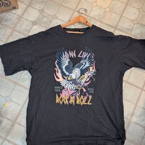 Men's Black Rock N' Roll Graphic Tee